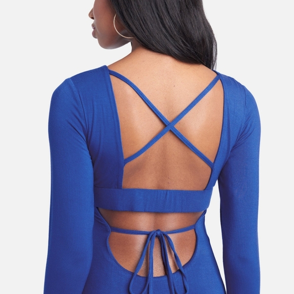 Open Back Ankle Dress - Blue Lolite - Picture 4 of 5